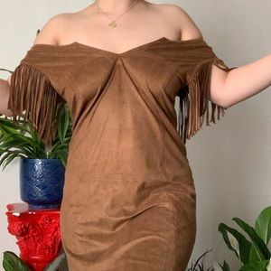 Express. Mini dress with fringe!